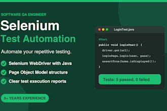 build selenium java automation tests for your web application