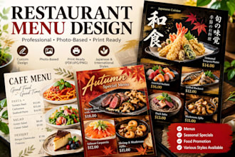 design professional restaurant menus posters and promotional materials