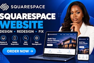 design squarespace website, build landing page, redesign squarespace development