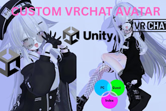 custom 3d vrchat avatar vrc character model furry avatar rigging and expressions