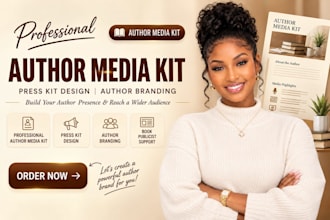 author media kit, press kit design, author branding, book publicist, media kit