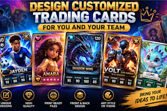 design customized trading cards for you and your team