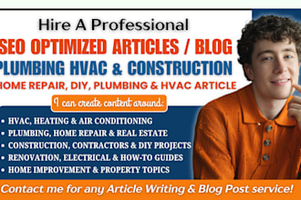 write SEO article for construction home repair hvac DIY plumbing or blog post