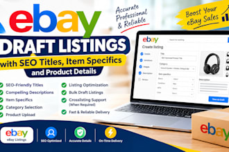 create ebay draft listings seo optimize products and crosslist to marketplaces