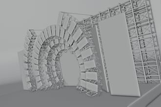 create realistic 3d stage design for events