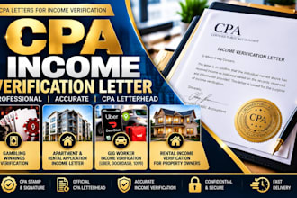 prepare CPA signed pnl verification letter for apartment and rental applications