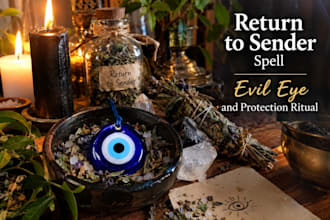 cast a return to sender spell, evil eye  and protection ritual
