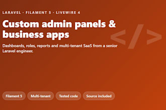 build a laravel filament admin panel or custom business app