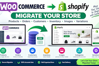 migrate woocommerce store to shopify products orders inventory customer data