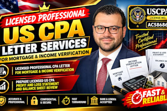 licensed professional CPA letter for mortgage and income verification letter