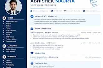design a professional resume CV and modern job winning CV