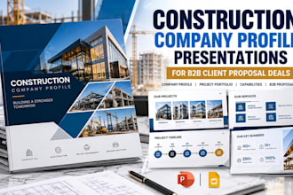 create construction company profile presentations for b2b client proposal deals