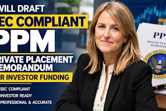 draft sec compliant ppm private placement memorandum for investor funding