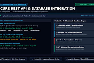 develop secure rest api backend and database integration