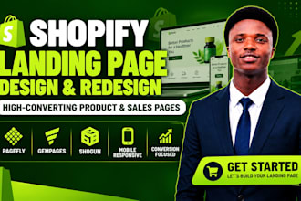 design shopify landing page with pagefly, gempages and shogun