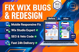 fix wix site bug wix studio mobile responsiveness layout redesign wix velo code