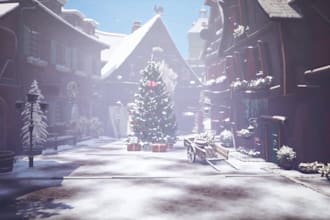 create 3d christmas animation, santa claus, kids and new year video