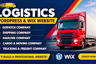design cargo, courier, towing, transport, delivery or moving company website