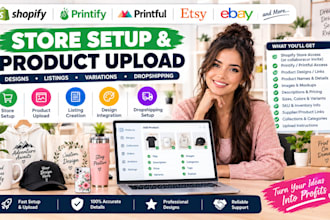 shopify pod dropshipping product upload printify printful integration setup
