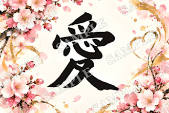 create beautiful japanese calligraphy digital art