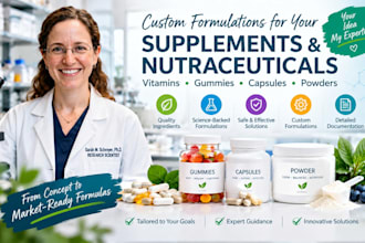 create custom supplements vitamin, gummy, capsule and powder formulations