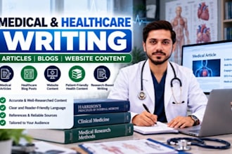 write medical and healthcare articles and content