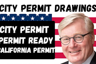 do california city permit drawings set, building plan and structural design plan