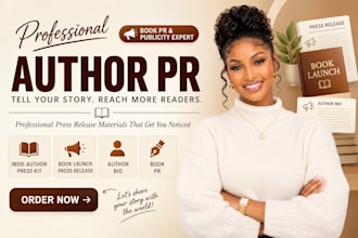 indie author press kit, book launch press release, author bio, book pr