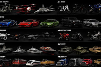 create realistic 3d car and vehicle models for games, film, VR vfx and animation