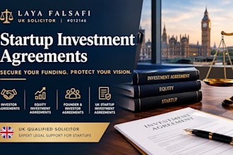 draft a UK startup investment agreement or asa as a solicitor