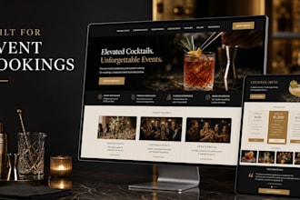 design a bartending website for mobile bar and cocktail businesses
