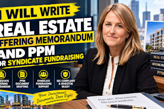 write real estate offering memorandum and ppm for syndicate fundraising