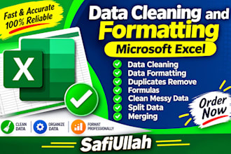 clean, format, merge ,split excel data