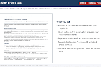 optimize your linkedin profile headline, about and experience sections
