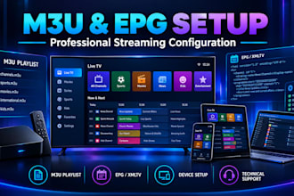 set up m3u playlists and epg xmltv on your streaming device