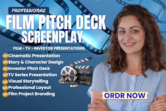 design film pitch deck, movie pitch deck, film presentation, investor pitch deck