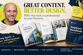 design PDF booklet, business or company brochure, handbook, pdf layout