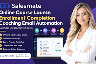 salesmate online course launch enrollment completion coaching email automation