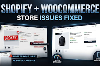 fix shopify or woocommerce store issues and improve ecommerce performance