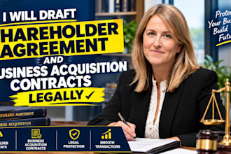 draft shareholder agreement and business acquisition contracts legally