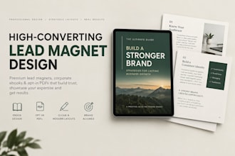 design a premium lead magnet, corporate ebook or opt in PDF
