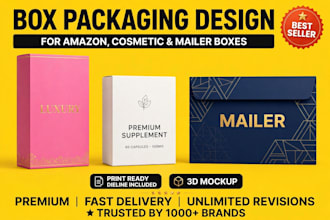 design box packaging, amazon and mailer box design