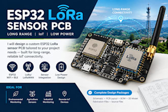design esp32 lora sensor pcb for long range iot