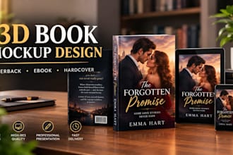 create professional 3d book mockup designs