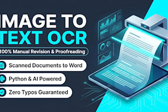 convert image to text, ocr extraction with manual revision
