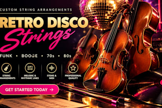 create retro disco strings and funky string arrangements for your song