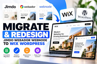 create jimdo webador webnode migration to wix wordpress website redesign
