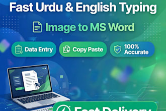 do urdu typing, english typing, image to ms word typing