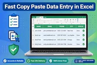 do accurate data entry, copy paste and typing work