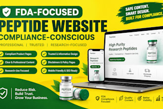 build  peptide ecommerce site  compliant claims disclaimers  supplement website